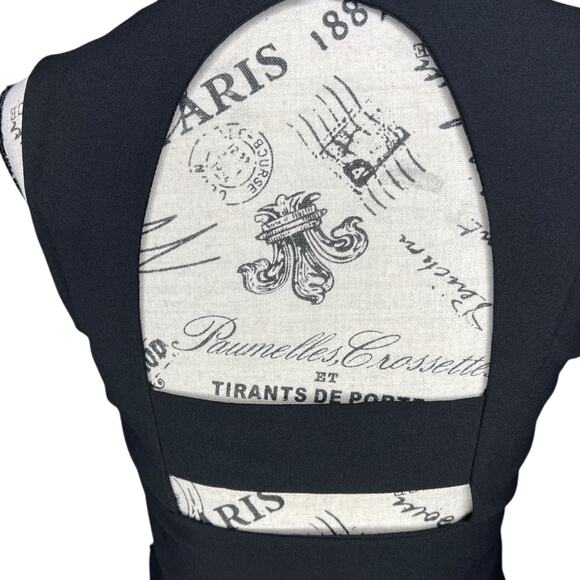 Krisa (S) Black Open Cut Out  Strap Back Scoop Neck Zip Side Crop Top - Picture 9 of 16